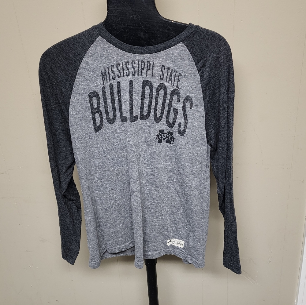 Gen2 Mississippi State Bulldogs Men's Size Large Long Black And Gray T-shirt